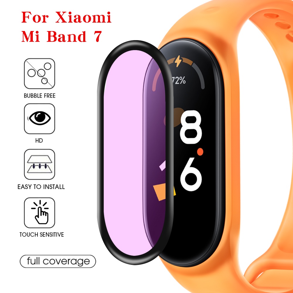 Kính Cường Lực Cong 3D Bảo Vệ Màn Hình Cho Đồng Hồ Mi Band 7 &amp; 7NFC / Smart