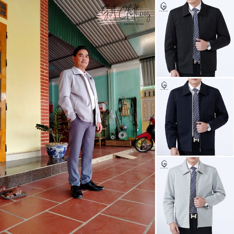 Áo Khoác Nam Trung Niên Chất Đẹp Không Nhăn Mẫu Mới