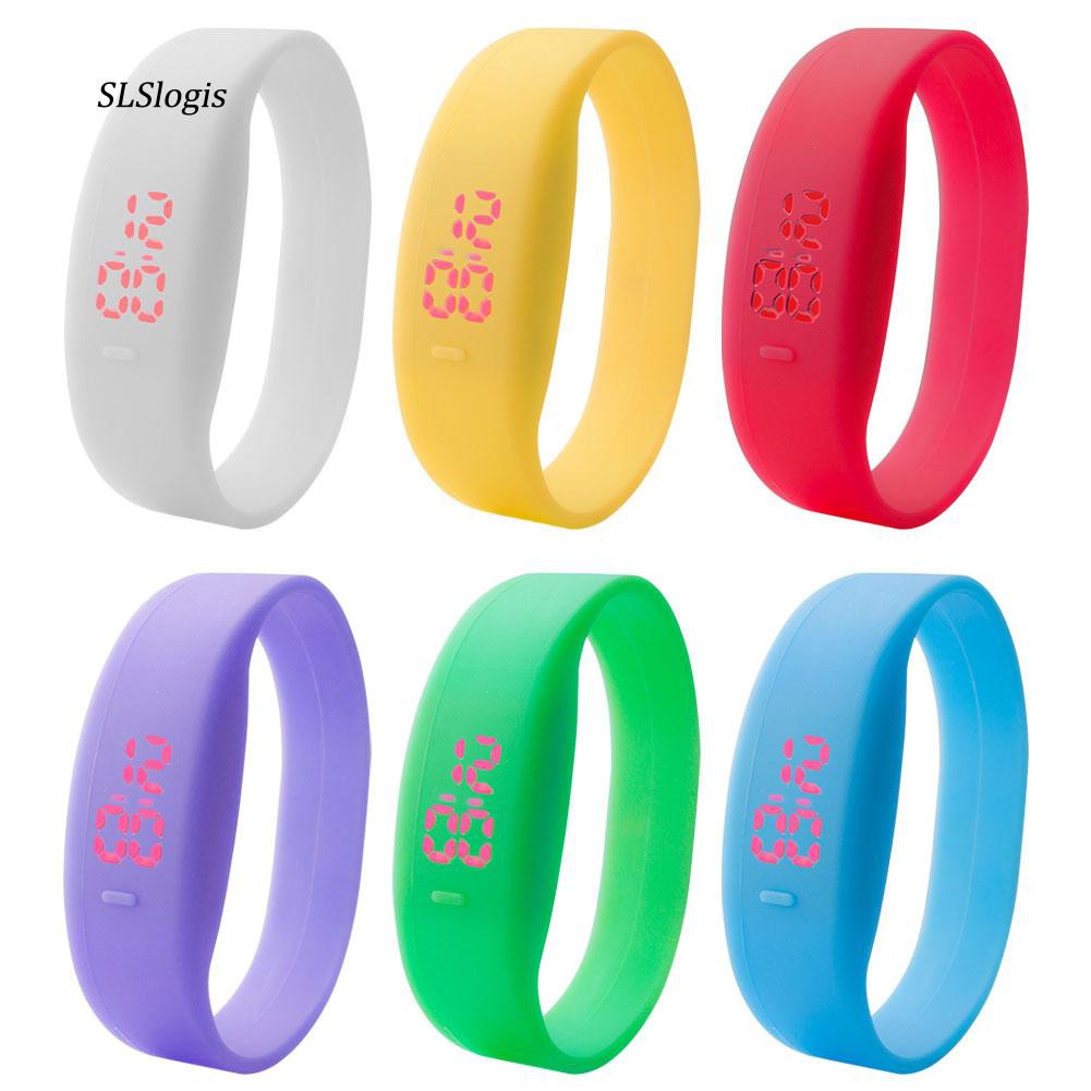 Đồng hồ điện tử màu trơn Unisex dây đeo silicon thể thao | BigBuy360 - bigbuy360.vn