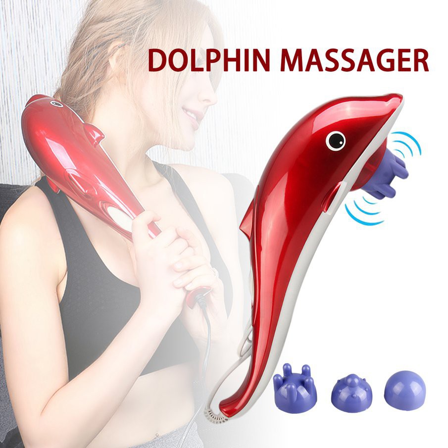 Máy Massage Cầm Tay Cá Heo 3 Đầu mini