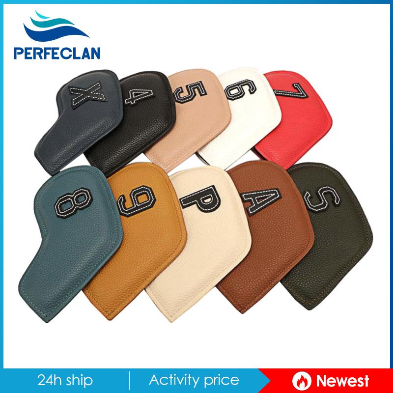 Set 10 Vỏ Bọc Bảo Vệ Đầu Gậy Đánh Golf 4-9,P ,S ,A ,X Club Bằng PU