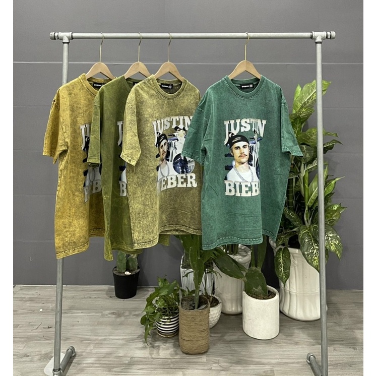 ÁO THUN TAY LỠ WASH COTTON JUSTIN BIEBER FORM UNISEX NAM NỮ (kèm ảnh thật)