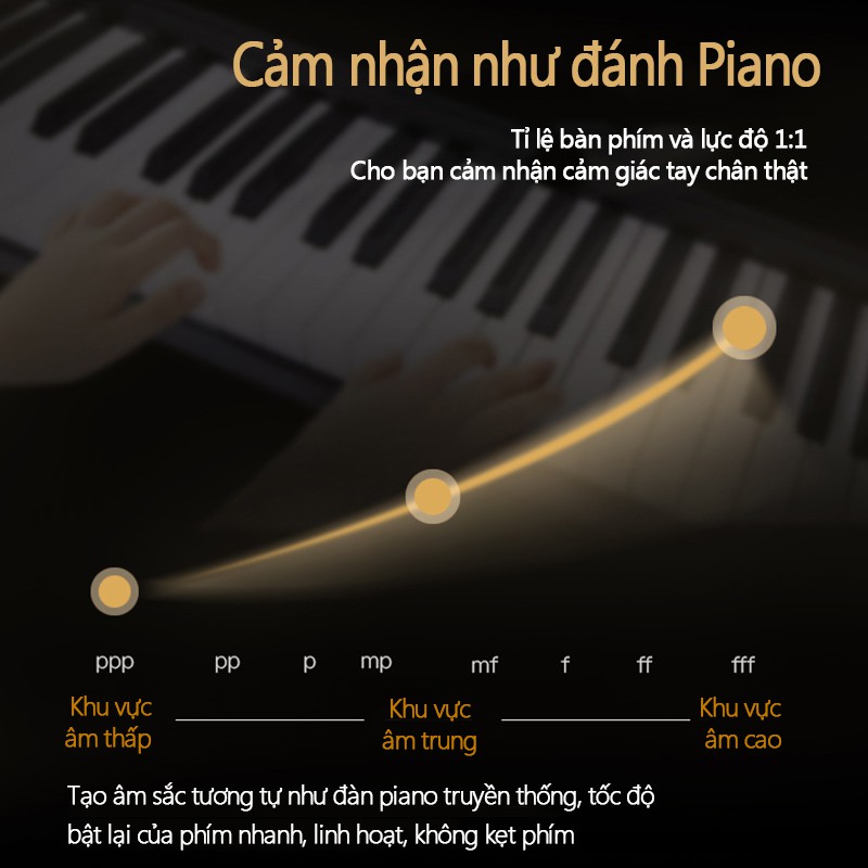 MUS02 Đàn organ điện tử 88 phím kết nối bluetooth đàn piano MIDI organ tập luyện