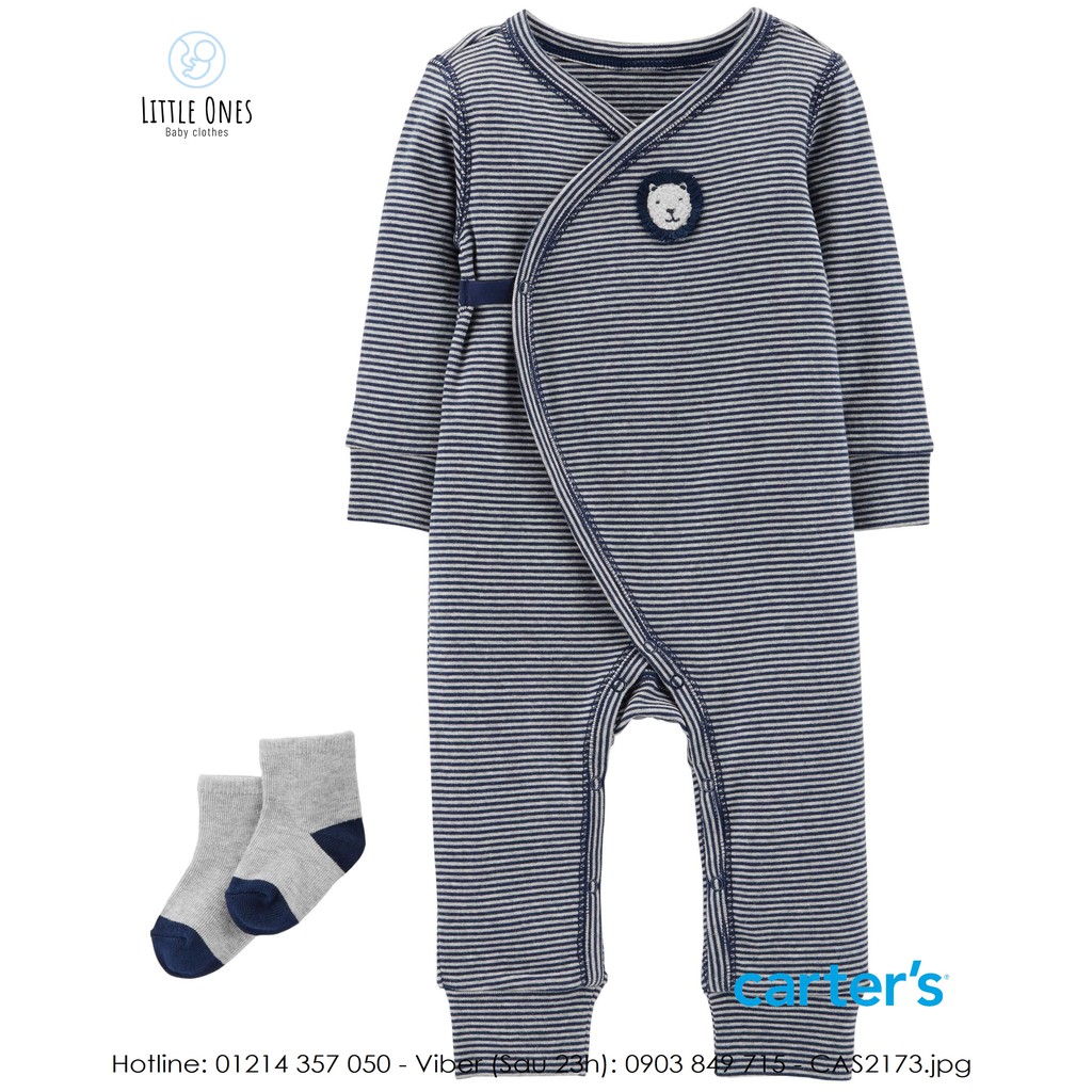 SET BỘ JUMPSUIT KÈM VỚ SƠ SINH Carter's nhập Mỹ