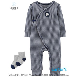 Set bộ jumpsuit kèm vớ sơ sinh carter's nhập mỹ