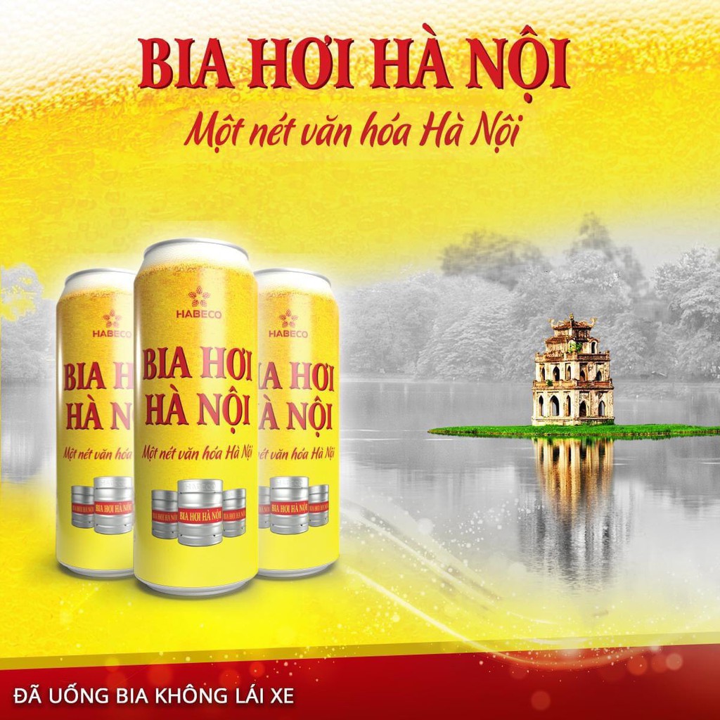 Thùng Bia Hơi Hà Nội 24 Lon x 500ml (Giao Hàng: Now / Grab)