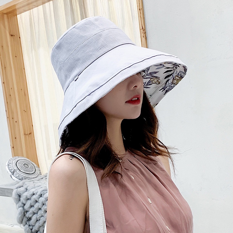 Nón Vành Rộng Hai Mặt Bằng Cotton Chống Nắng Thời Trang Cho Nữ