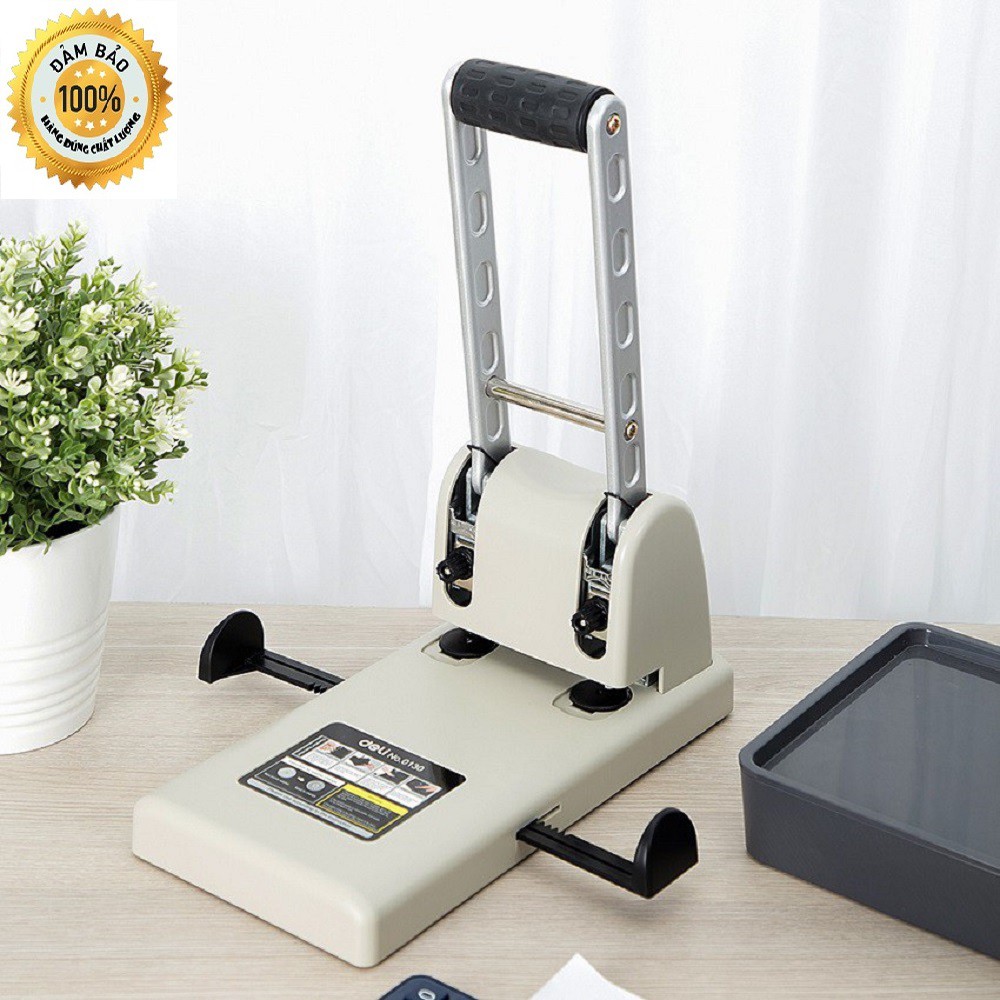 Máy đục lỗ giấy lớn 2 lỗ 100 tờ Deli E0130 vỏ kim loại SPCC là loại máy chuyên để đục lỗ cho các loại giấy hiệu quả cao.