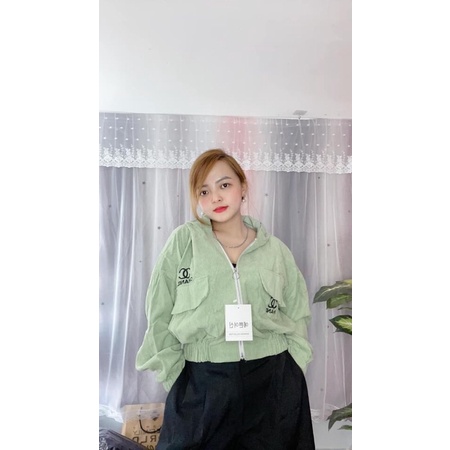 Áo khoác bigsize nhung gân có logo siêu đẹp 55-85kg