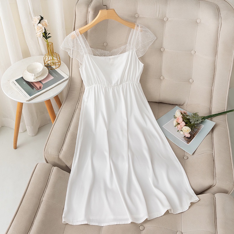 Đầm Ngủ Lụa Lạnh Phối Ren Có Mút Đệm Ngực Gợi Cảm Hàng Mới Dành Cho Bạn