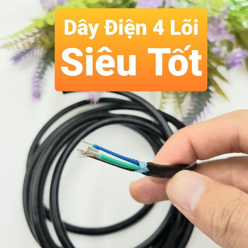 Dây Điện 4 Lõi 2 Mét Siêu Tốt Chống Nước Chống Đứt Chống Nhiễu D-IP67-4P2