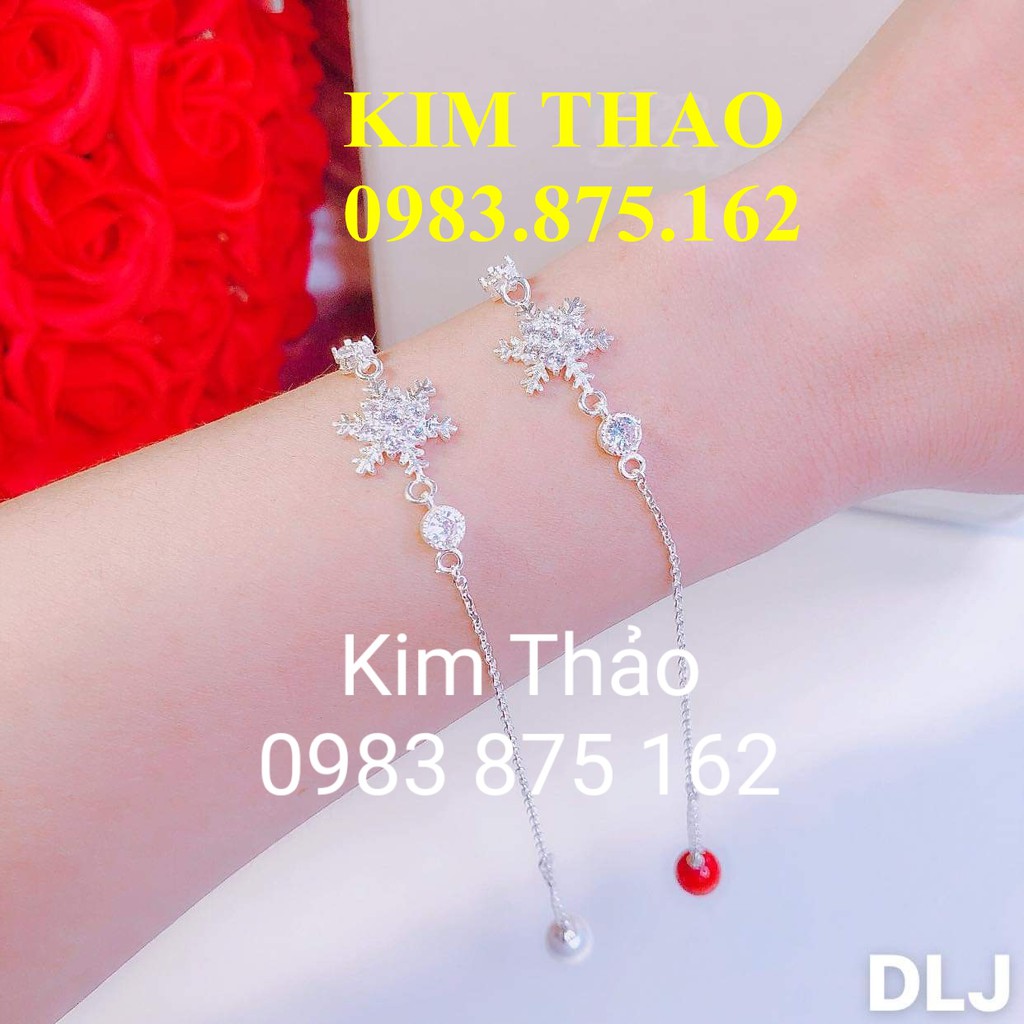 Lắc bạc ta bông tuyết 2 màu trắng hoặc đỏ