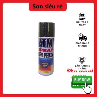 Sơn xịt atm màu đen mờ a212, 400ml