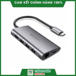 Bộ chuyển đa năng usb c to hdmi + usb 3.0 + lan 1gbps + card reader ugreen 50538