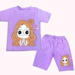 Bộ Đồ bé gái hình hình 3 cô gái với 3 màu khác nhau thoai mái cho bé từ 6kg-29kg.BDBG41.