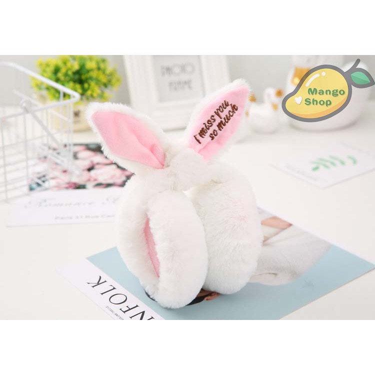 Bịt tai nữ lót lông GẤP GỌN cute kèm nơ tai thỏ ( Trùm chụp tai lót lông mùa đông có thể cụp gọn )
