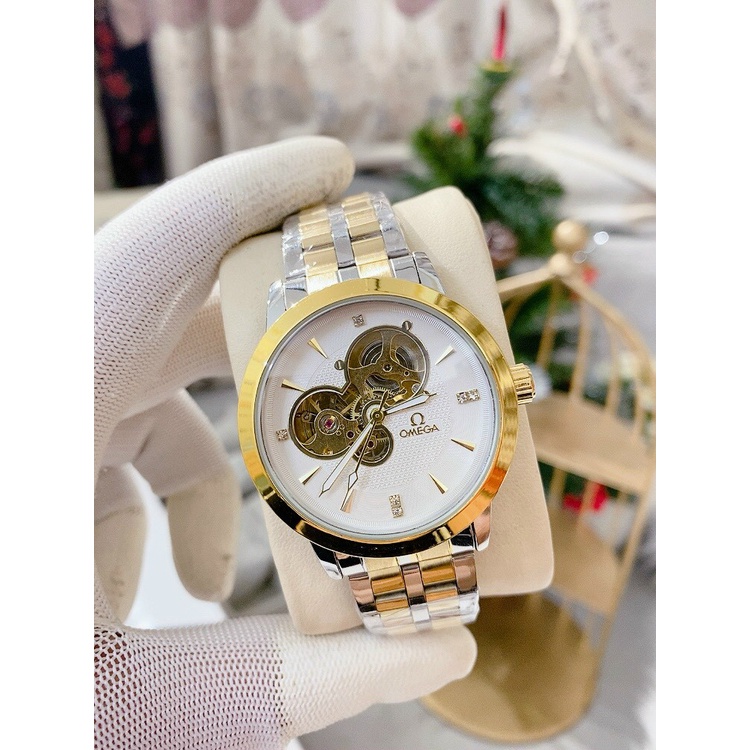 Đồng hồ nam OMEGA lộ cơ - Máy AUTOMATIC cao cấp - Dây kim loại siêu bền bỉ
