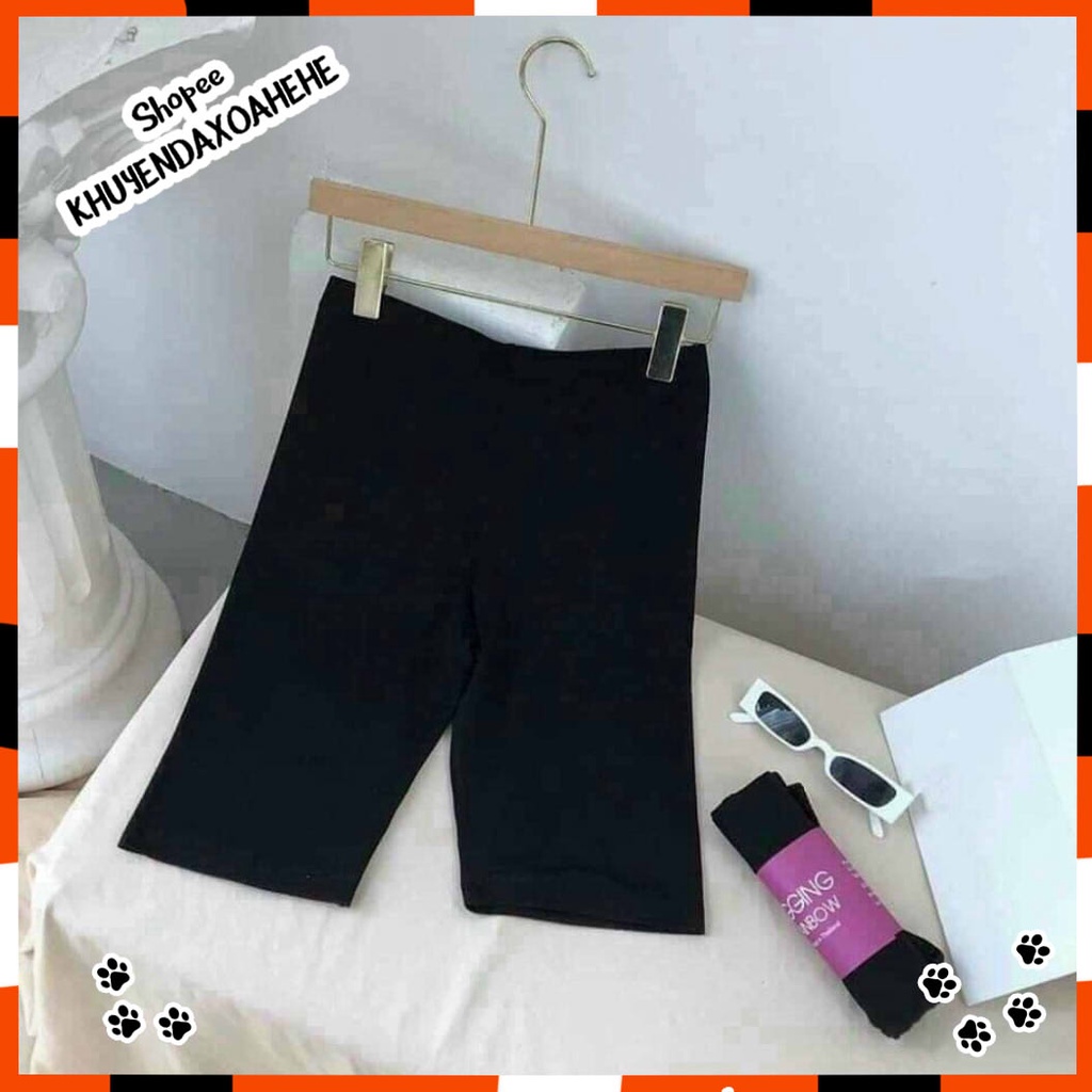 Q013 Quần legging dài lửng đùi ngố đẹp lỡ ngắn Quần tập yoga nữ đen Thái mặc nhà lưng thun ôm bó sát rainbow co giãn tốt | BigBuy360 - bigbuy360.vn