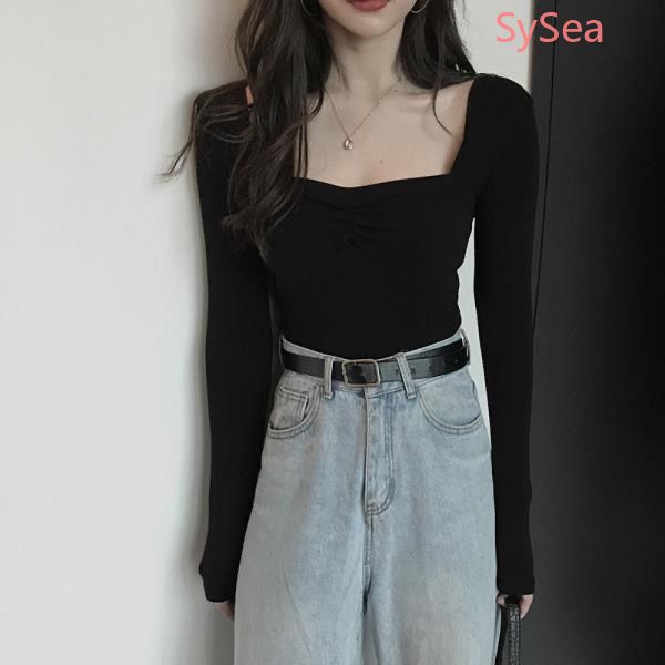 Autumn Women's Fashion Slim Long Sleeve Knit Shirt