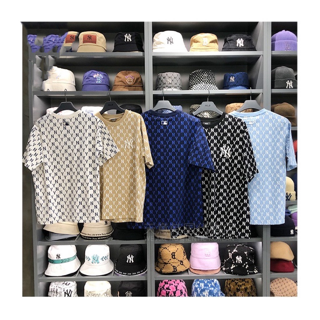 ❤❀  ❤ Áo Thun Tay Ngắn Chất Liệu Cotton Thêu Hoạ Tiết MLB NY Dành Cho Nam Và Nữ