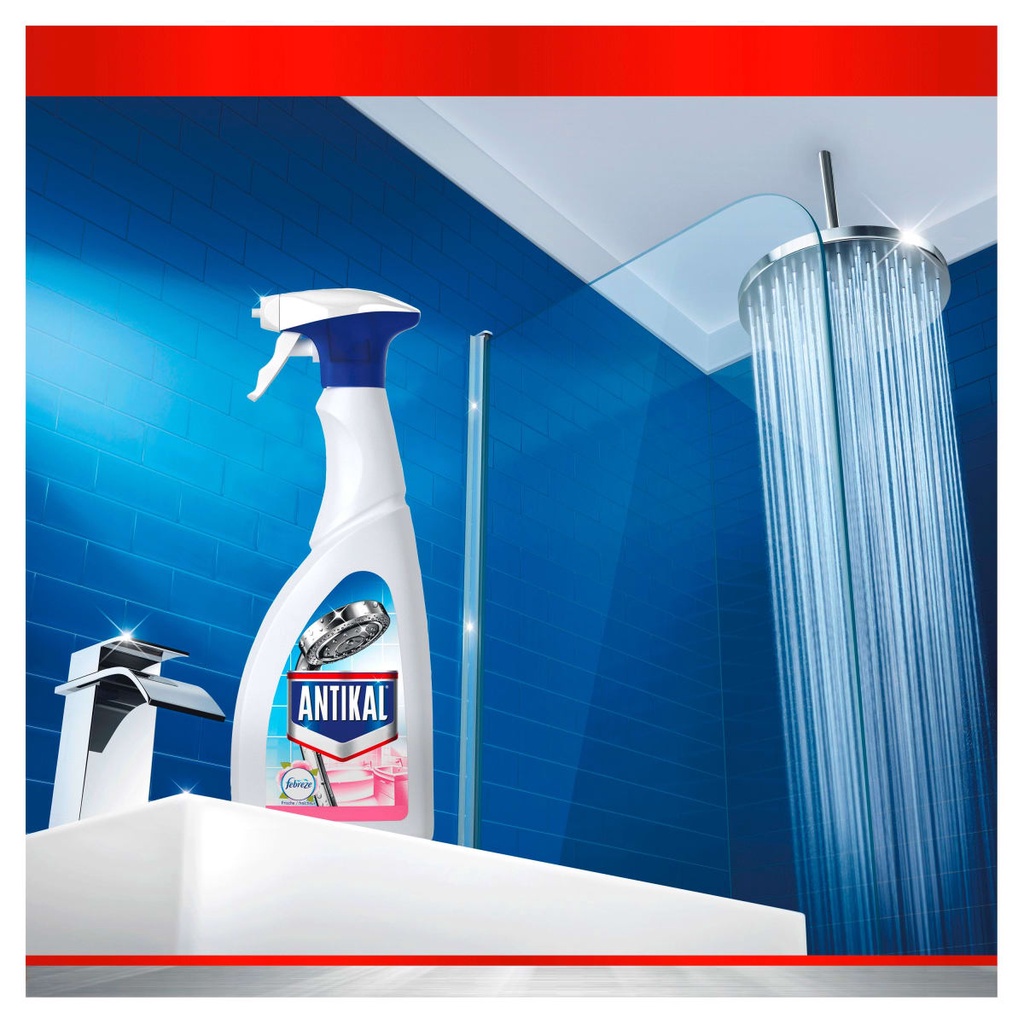 Antikal - Chai xịt dung dịch tẩy cặn bám trên inox trong nhà tắm Febreze hương hoa 700ml - hàng nhập khẩu Đức