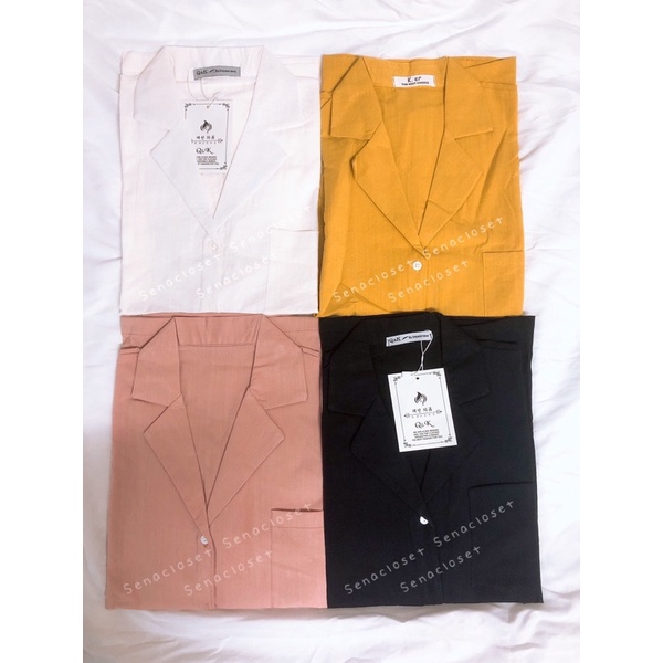 ÁO SƠMI CỔ VEST TRƠN BASIC 4 Màu chất đũi mát (Ảnh thật / Video)