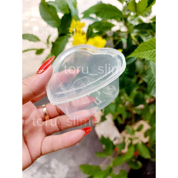 Hũ Trái Tim Trong suốt đựng slime, đỗ rau câu...80ml