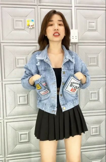 (sỉ) Áo khoác jeans nữ thời trang cao cấp form 58kg mẫu Genoration-Polorom giá rẻ