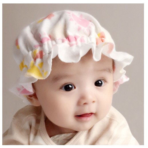 Mũ tai bèo cotton nỉ co dãn cho bé sơ sinh 0-3m (có ảnh thật)