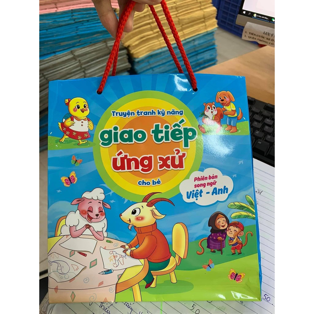 Sách song ngữ cho bé kỹ năng giao tiếp bộ 10 cuốn - truyện tranh Song ngữ Anh Việt