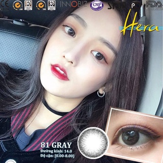 Kính Áp Tròng Galaxy D2-081S Gray Hàn Quốc Lens Xám Dia 14.0 Có Độ Cận