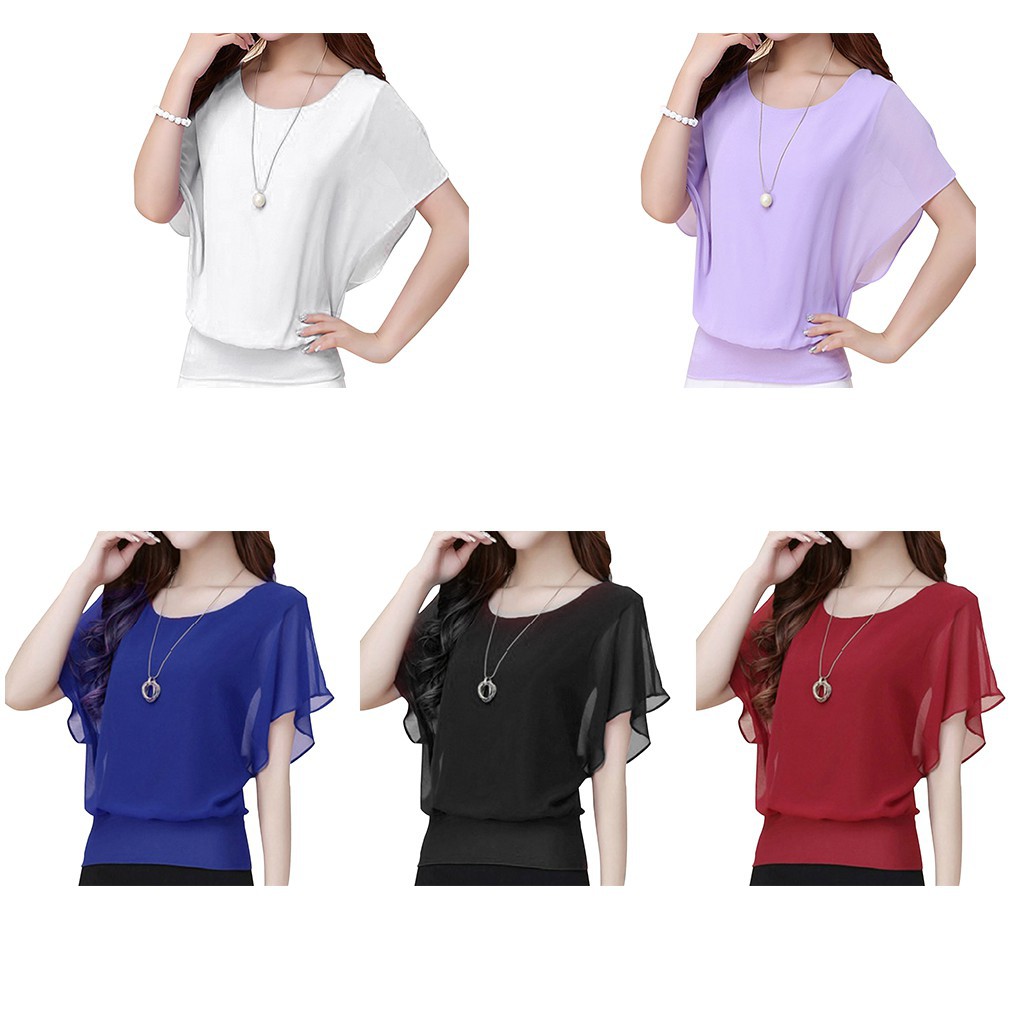 Áo dáng rộng chất Chiffon thời trang mùa hè cho phái nữ