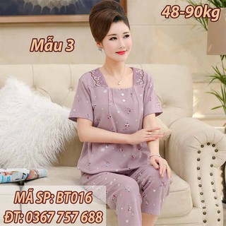 Đồ bộ mặc nhà trung niên XL tới 5XL nhiều mẫu chất cotton quần ngang bắp chân BT016