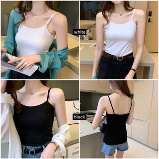 Áo 2 dây nữ ❤️ileft❤️ áo 2 dây nữ 100% cotton trắng đen cao cấp