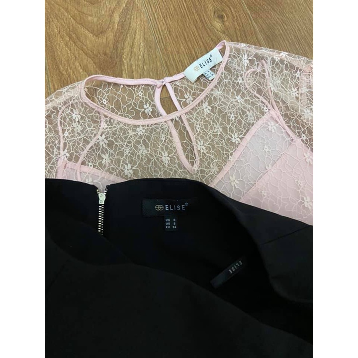 Bộ áo và chân váy elise size S, mới 99%