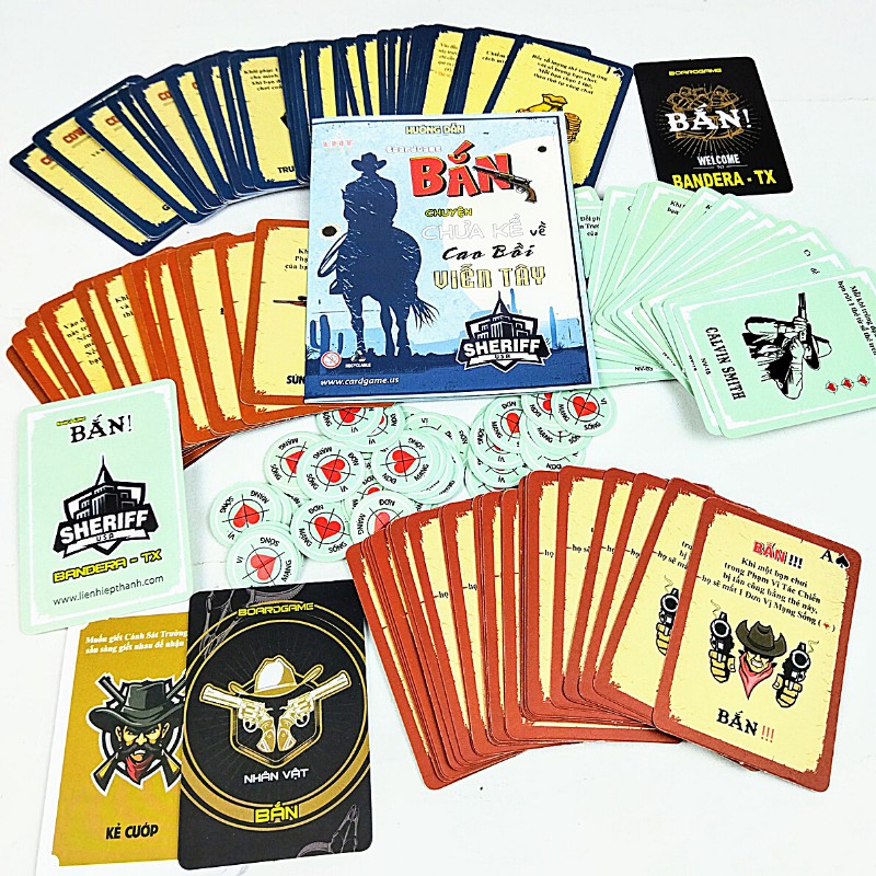 Đồ chơi thẻ bài Bang! Board game nhập vai cao bồi bắn súng, giá rẻ, dễ chơi cho cả trẻ em và người lớn từ 4 - 7 người