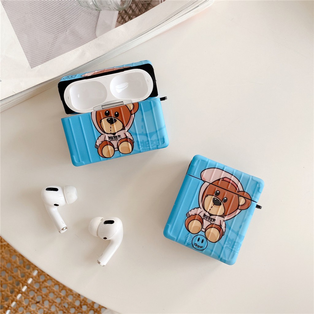 Vỏ Đựng Bảo Vệ Hộp Sạc Tai Nghe DREW Airpods 1 / 2 / Pro # Hg471 Hình Con Gấu