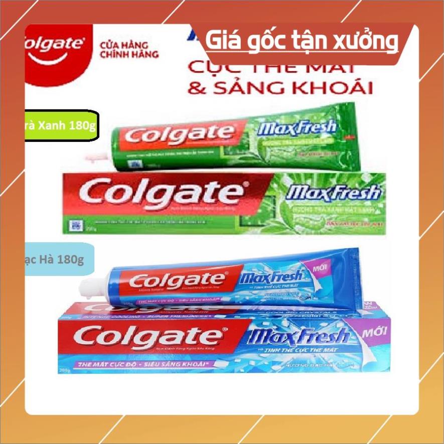 [ICLN9 giảm 5K cho đơn hàng 50k]  KEM ĐÁNH RĂNG COLGATE MAXFRESH VỚI TINH THỂ CỰC THE MÁT HƯƠNG BẠC HÀ HỘP 180 G