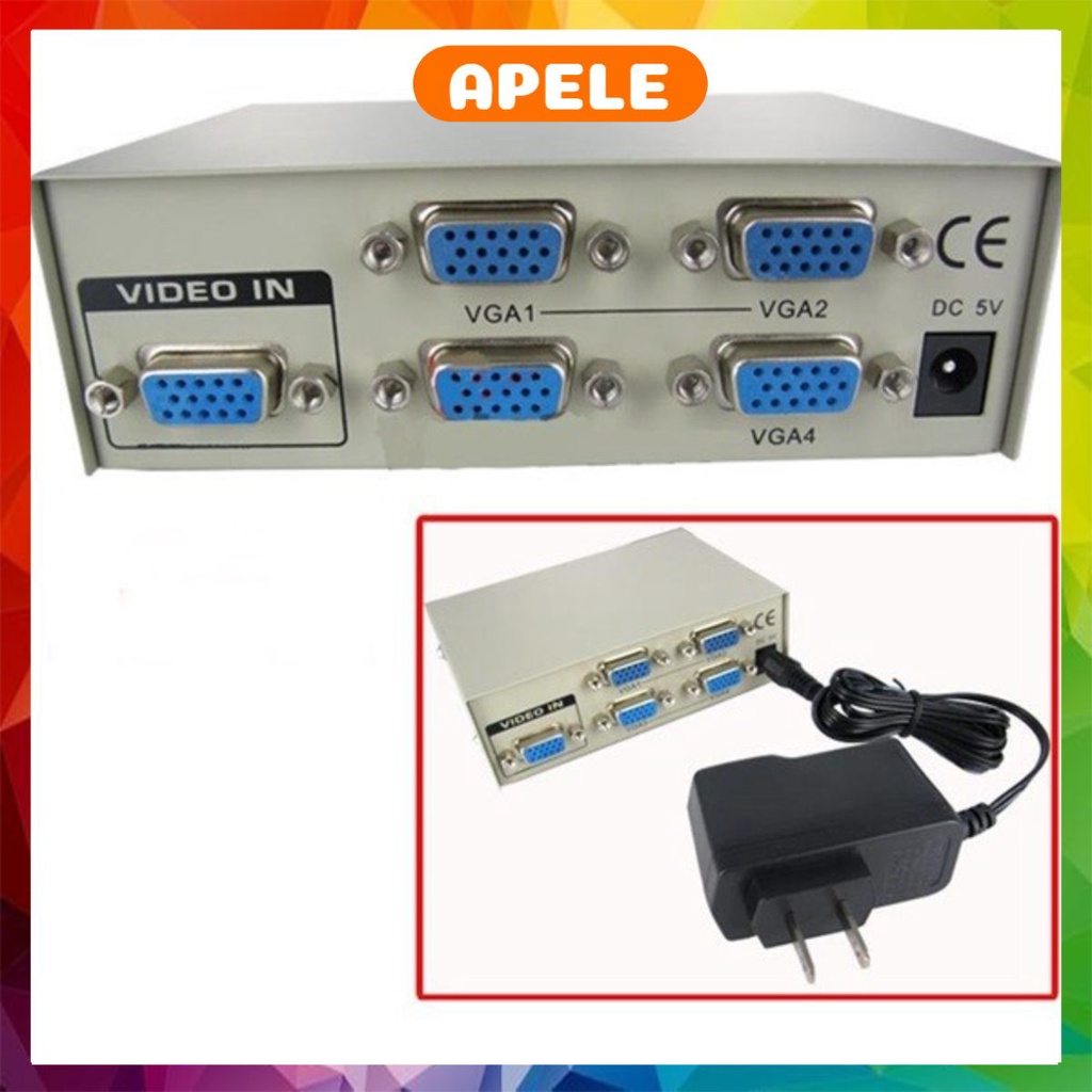 Bộ chia màn hình VGA 1 ra 2 1 ra 4 Bộ gộp VGA 4 vào 1 APELE