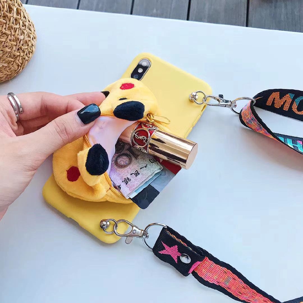 Ốp điện thoại kiêm ví kiểu hoạt hình có dây đeo cho Samsung Galaxy M20 M30 A10S A20S A30S A40S A50S A2 core S10-5G