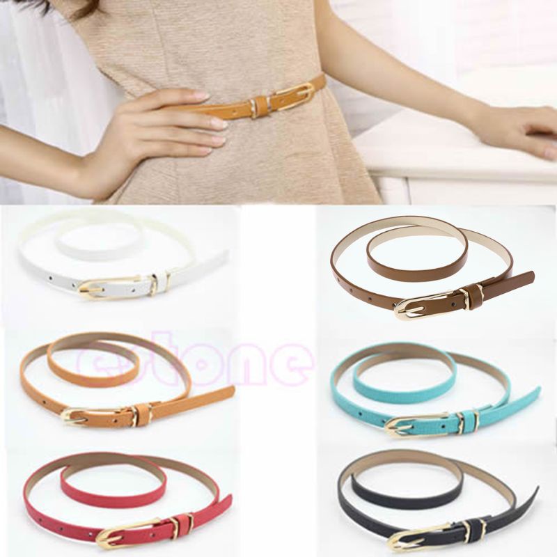 Thắt Lưng Da Bản Nhỏ Phối Khóa Thời Trang Cho Nữ