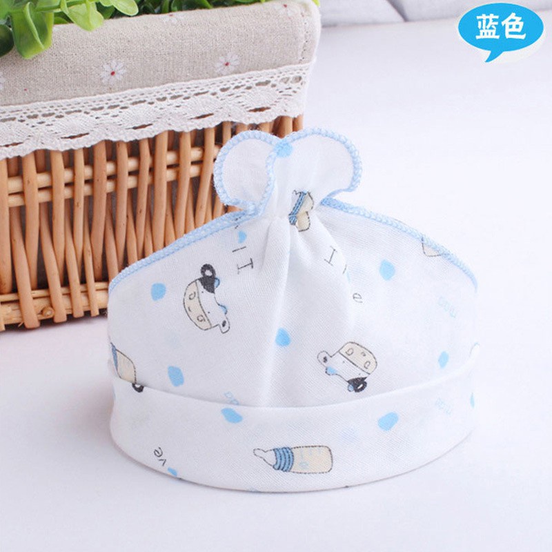 Mũ Cotton Không Vành In Họa Tiết Hoạt Hình Thời Trang Mùa Hè Cho Mẹ Và Bé 0-6 Tháng Tuổi