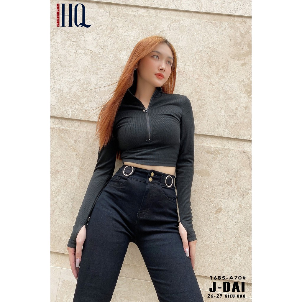 Quần Jeans nữ đen Skinny FREE SHIP cá tính HQJeans lưng siêu cao ôm dáng, CO GIÃN thoải mái, jeans cao cấp, mẫu mới nhất | BigBuy360 - bigbuy360.vn