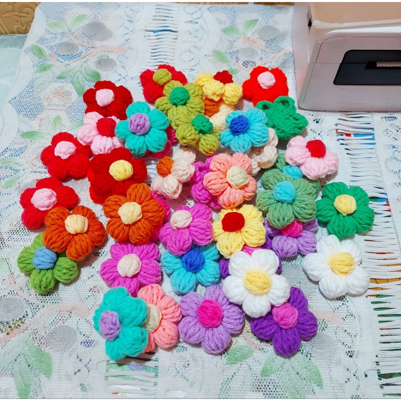 Ghim pin cài áo hình bông hoa hoa len trang trí