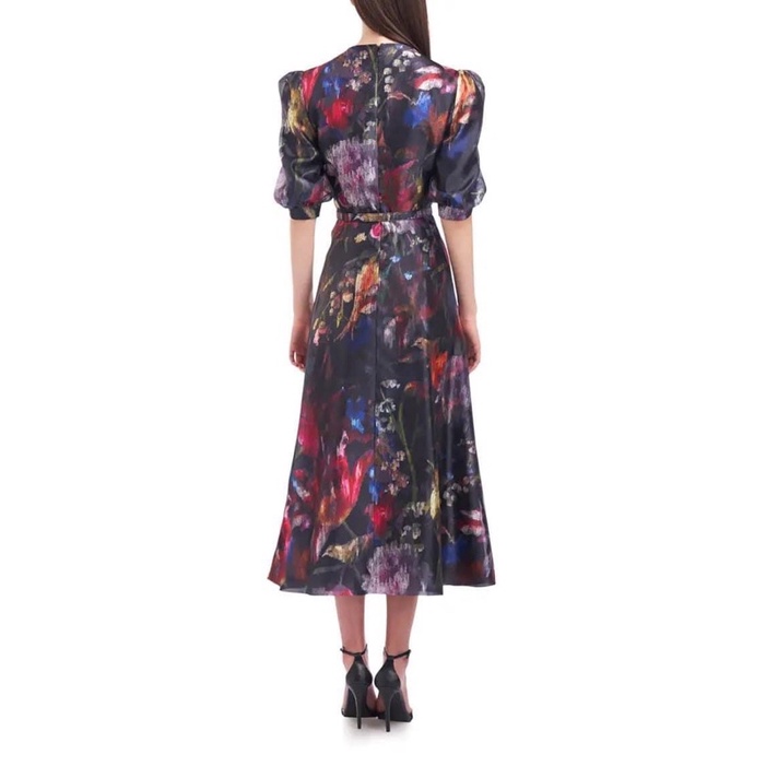 Đầm Kay Unger dư xịn siêu đẹp in hoạ tiết sang trọng tôn dáng