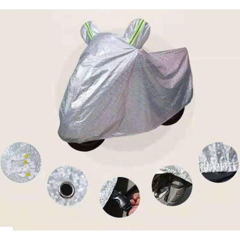 Bạt phủ xe máy có tai chống mưa nắng.