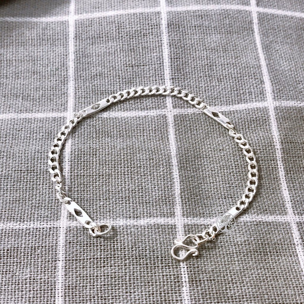 Lắc tay bạc ta bản dẹp phong cách - NQ Jewelry
