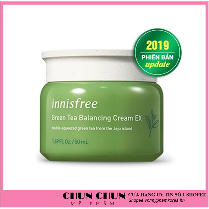 Kem dưỡng ẩm trà xanh dưỡng trắng da chống lão hóa da Innisfree Green Tea Cream EX Hàn Quốc 50ml