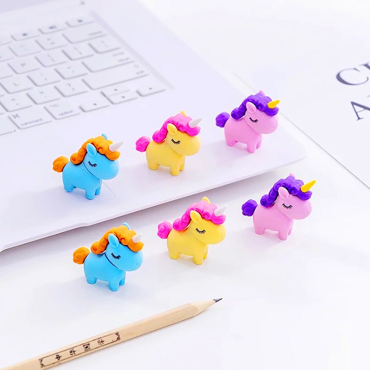 Gôm tẩy hình Unicorn đủ màu sắc sáng tạo chất cao su mềm tẩy sạch giúp bé hứng thú hơn với những giờ học BBShine – H034