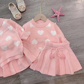 Váy len tim hồng (hàng QCCC xịn) chất len dầy, đanh, mịn